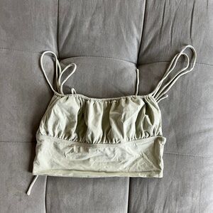 Princess Polly Green Ruched Crop Camisole